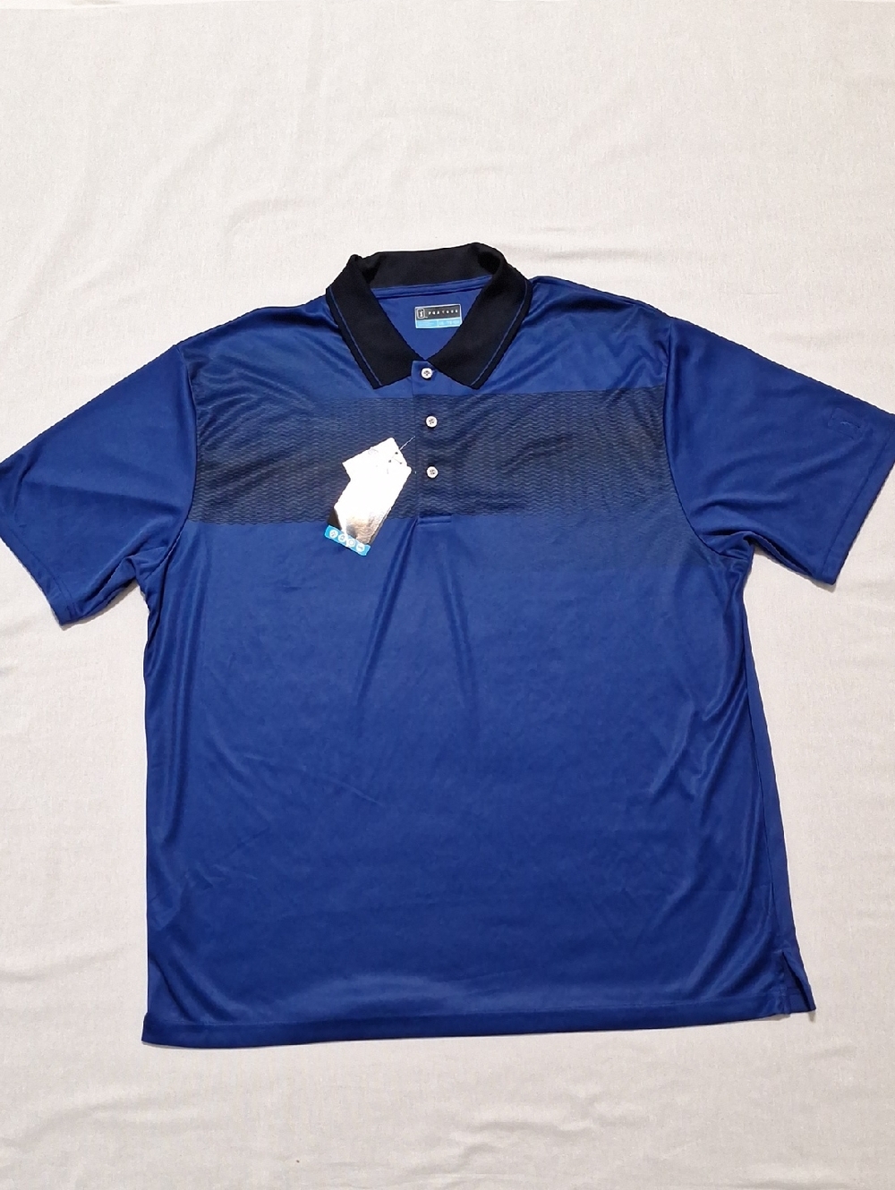 Izod Men's Navy Blue Polo with Black Contrast Collar